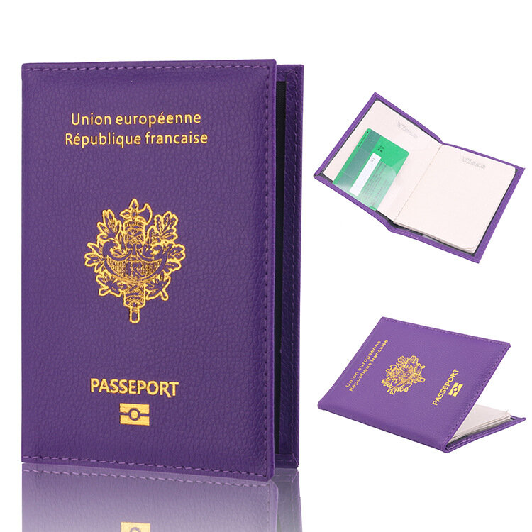 Обложка для паспорта, защитный чехол с RFID-защитой для мужчин и женщин, Европейский союз, Франция, удостоверение личности, банковских карт, дорожная сумка для хранения документов, подарок