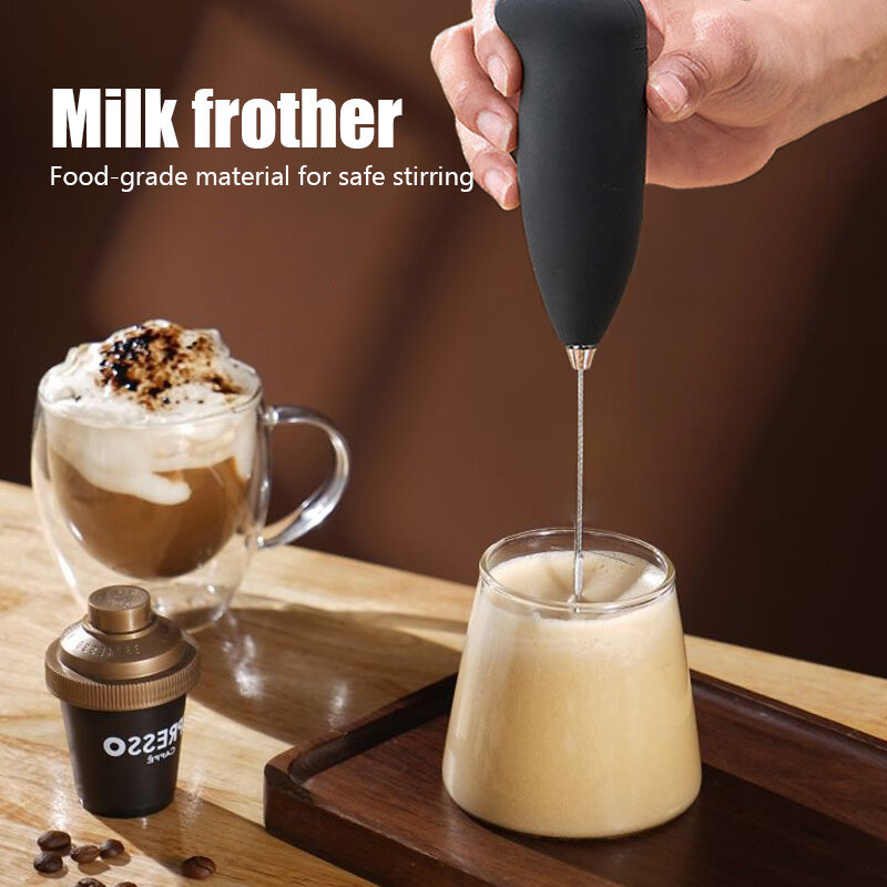 Pengocok susu listrik, Mini portabel pembuat busa kopi genggam pengaduk telur Cappuccino pengaduk blender alat dapur rumah