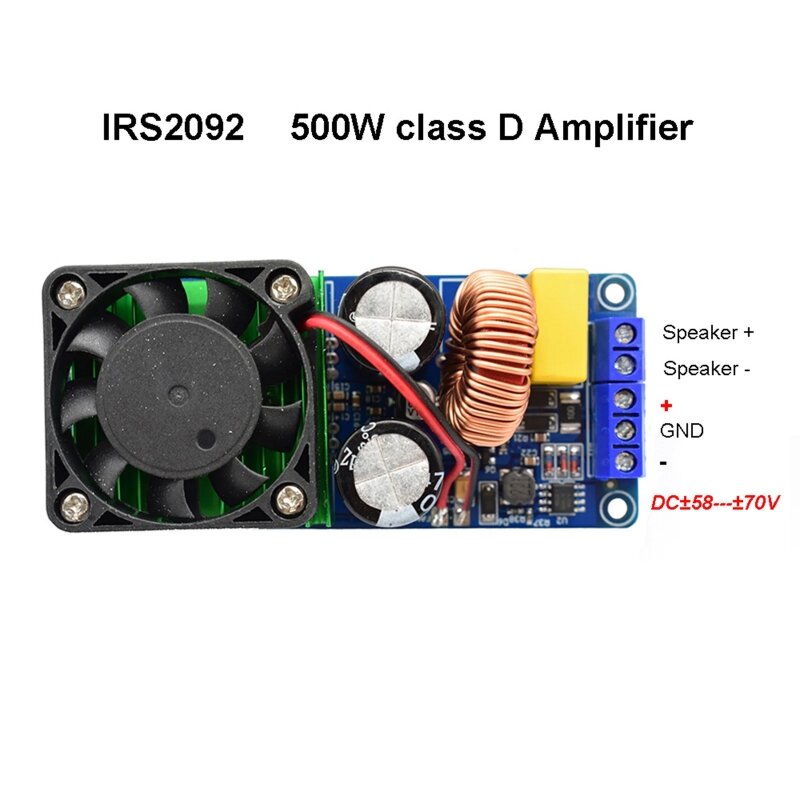 Placa amplificadora de potencia Digital de canal Mono, placa amplificadora de potencia de escenario, Clase D, IRS2092S, 500W