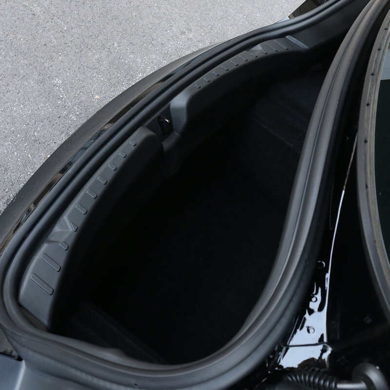 Tira de umbral de maletero para Tesla New Model 3 Highland 2024, TPE o Metal, alféizar trasero, tapa de protección antiarañazos