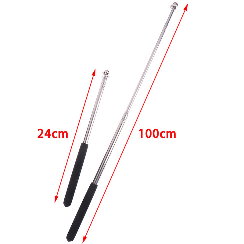 قلم أبيض يعمل باللمس احترافي ، مؤشر تلسكوبي للمعلم ، رأس شعر ، فولاذ مقاوم للصدأ ، جودة عالية ، 1 متر ، 1