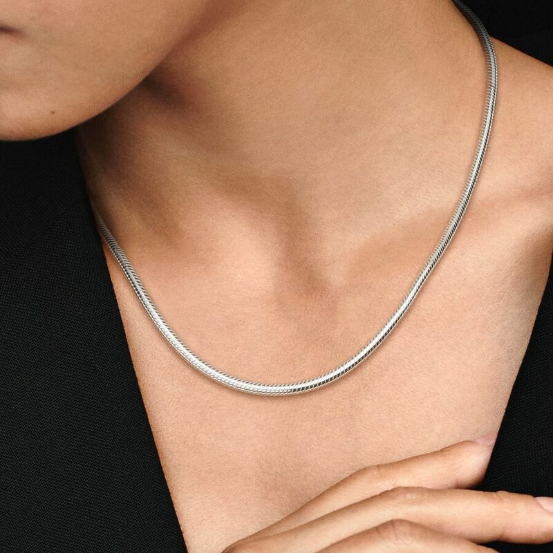 DIY Original Authentic Women's Jewelry 925 Silver Sterling Silver Necklace Snake Bone Suitable for Original Pandora Pendant
