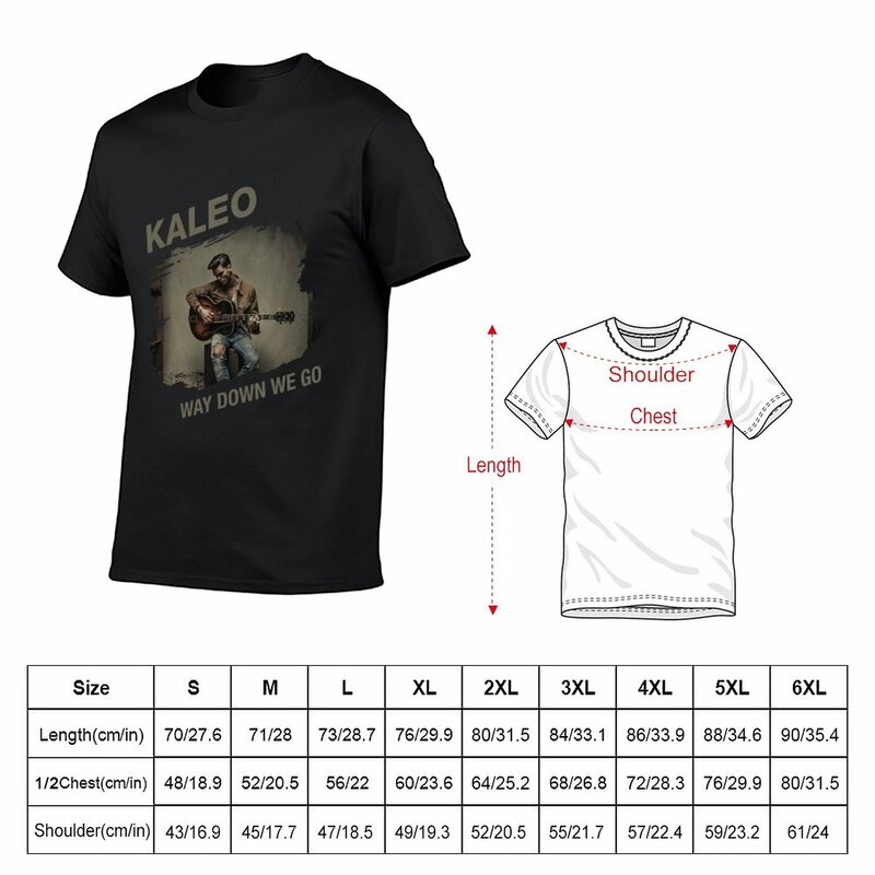 Kaleo-Camiseta de manga corta con texto en v para hombre, ropa de peso pesado, personalizada, nueva