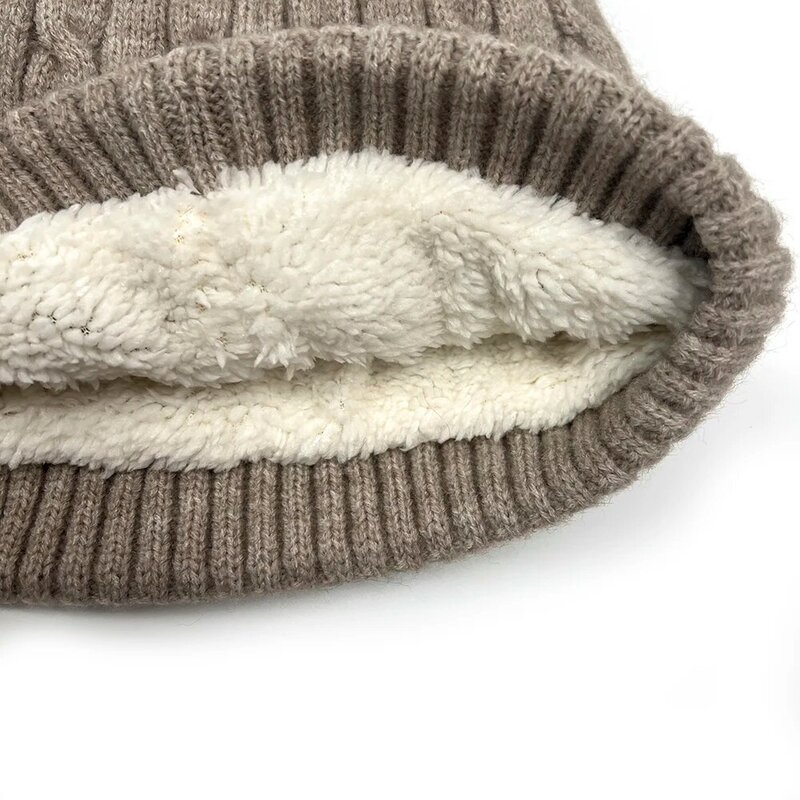 JANEFUR  Winter Warmer 3 In 1 Scarf Hat Gloves Set for Women 2024 Warm Wool Knitted Mittens Fleeced Beanies Muffler