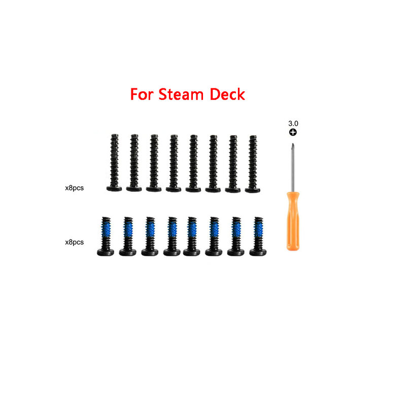 Juego de tornillos traseros para consola, juego de tornillos de fijación de repuesto para Steam Deck, accesorios para Gamepad, cubierta trasera, tornillo corto y largo