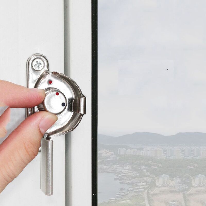 Anti-theft 1pc Sliding Door Window Double-sided Household Crescent Lock Hardware Accessories Insurance Buckle Window Lock