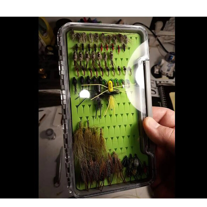 Aventik 100% wodoodporne pudełko na muchy podkładka silikonowa pianka przezroczyste pudełko wędkarskie przechowywanie wędkarskie