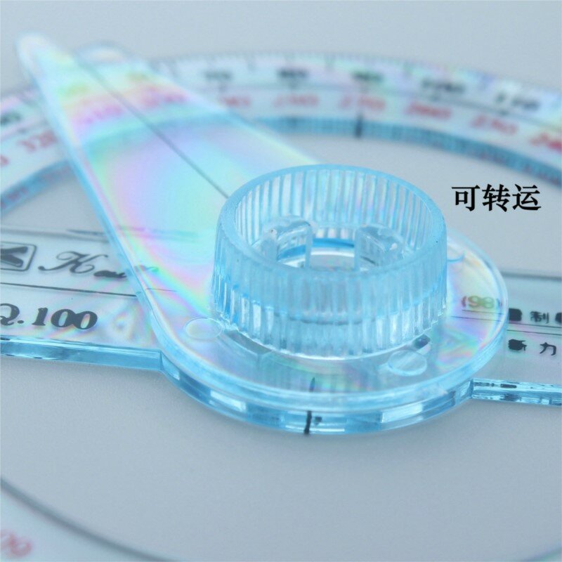 透明なプラスチック製の分度器定規、360度角度ファインダー、オフィスギフト、直径10cm