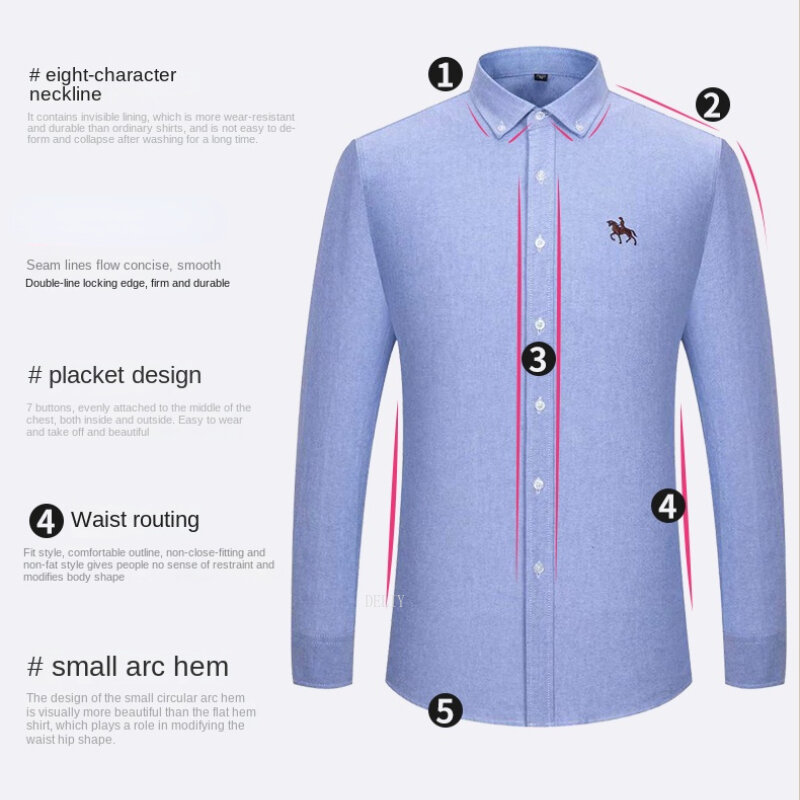 2023 100% bawełniane Oxford męskie rekreacyjne haftowane koszule dla koni Streetwear Oversized koszula męska kwiecista długa rękaw Casual Plus Size