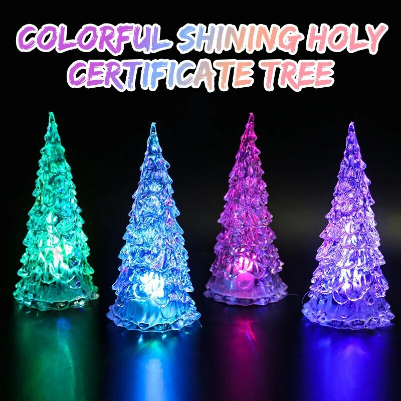 Lampe de table de bureau LED Proxy colorée en forme d'arbre de Noël, lumière avec sept couleurs, décorations de Noël pour la maison Shoous Romatic