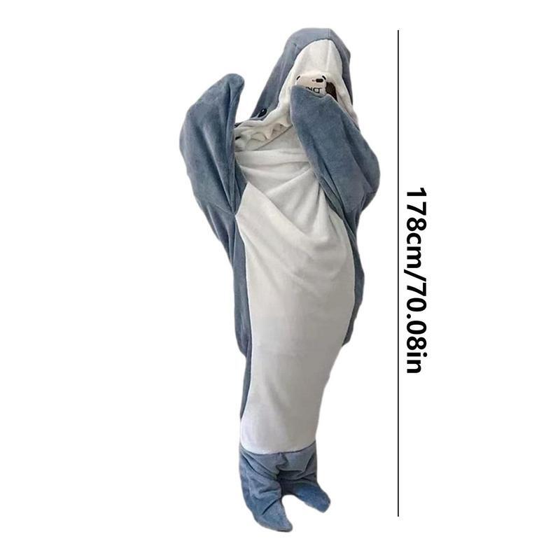 상어 침낭 상어 담요, 웨어러블 후드 코스프레 의상, 상어 애호가 성인용 크리스마스 생일 선물