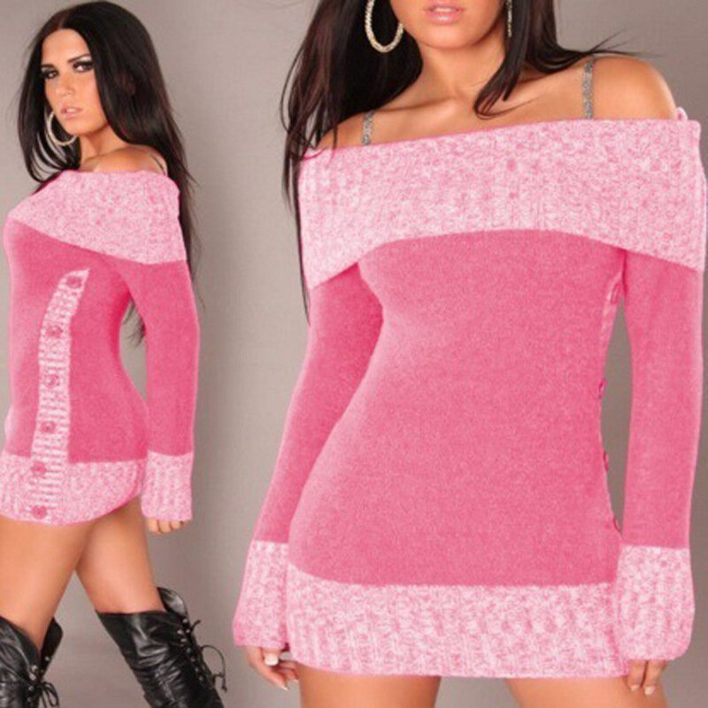 Suéter holgado informal para mujer, suéter Sexy de Color, talla grande, otoño e invierno, 2023