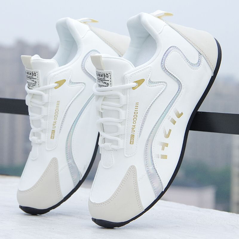 Men's PU Leather Waterproof Sneakers Casual Sports Shoes Men Lightweight Breathable Flat Non-slip Tenis Shoes Zapatillas Hombre