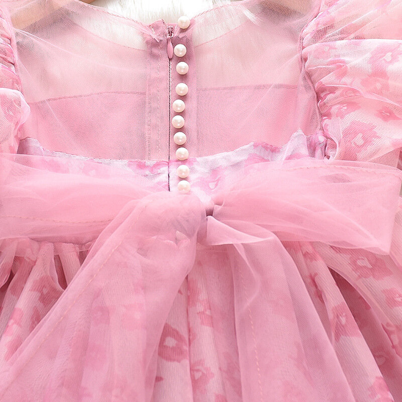 Sanurgente-Robe d'été à manches courtes pour enfants, Hello Kitty Mymelody, robe de princesse pour bébé fille, jupe tutu en maille, joli cadeau pour enfants, nouveau