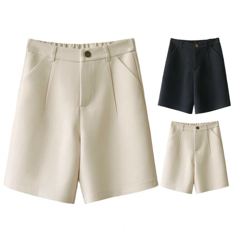 Women Ol Style Shorts Elegant High Waist Women's Summer Shorts with Pockets for Business Casual Outfits for Office for Work