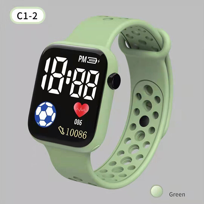 Часы YIKAZE светодиодные цифровые для мальчиков и девочек, водонепроницаемые спортивные, с силиконовым ремешком, повседневные электронные