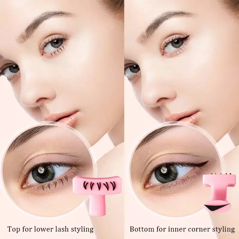 Multifunctional Eye Makeup Stamp Silicone Eyeline Lower Eyelash ApplicatorDIY Natural Eyelashes Extension Quick Makeup Tools