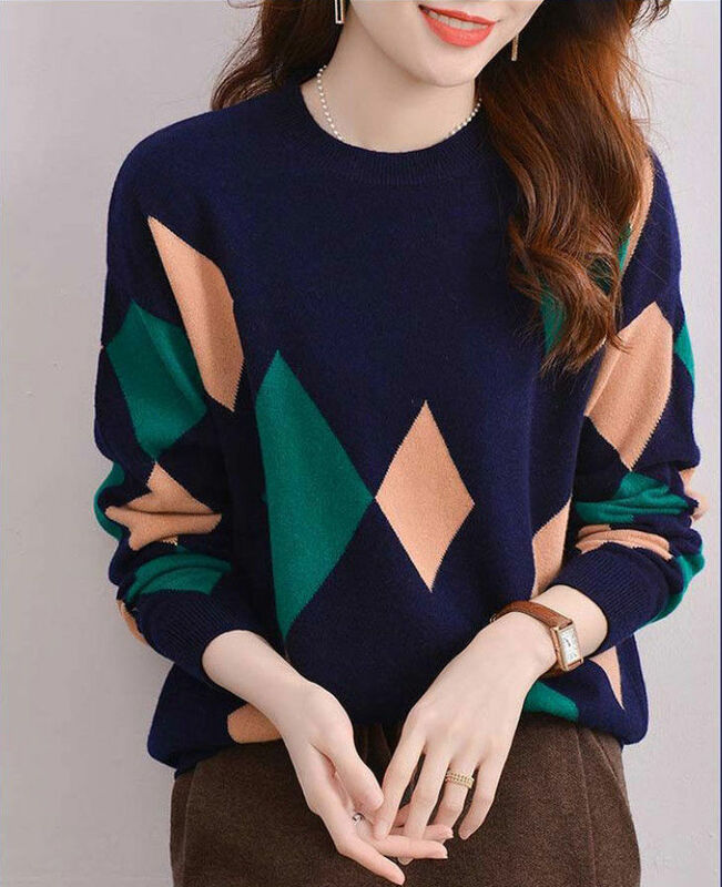 2024 New Women's Knitted Sweater Pure Merino Wool Winter Fashion Basic Round Neck Unique Top Autumn Warm Pullover  X143