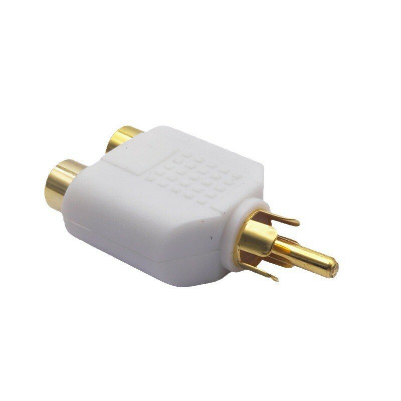 1 Male To 2 Female RCA Y Splitter AV Audio Video Plug Converter AV Jack RCA Plug To Double Adapter