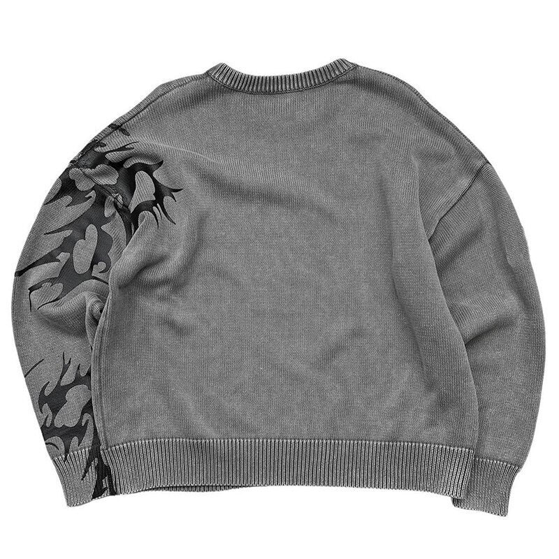 Maglioni larghi da donna Pullover lavorato a maglia retrò a maniche lunghe con stampa a righe rotonde Y2k Streetwear abiti invernali Unisex