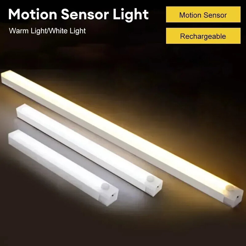 LED Cabinet Light PIR Motion Sensor Lamps for Room USB Charging Induction Night Light Rechargeable Lamp Lights Lighting Indoor