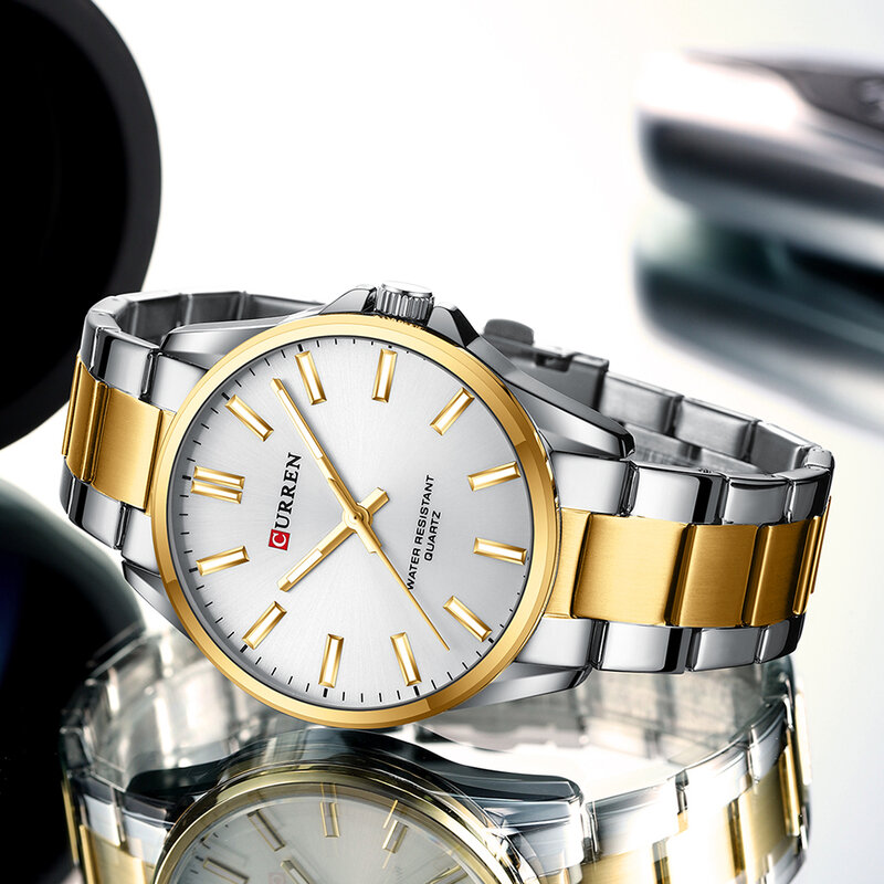 Curren seu dela conjuntos de relógio para homens e mulheres marca de luxo à prova dwaterproof água masculino feminino relógios de pulso artigos par para amantes 2022