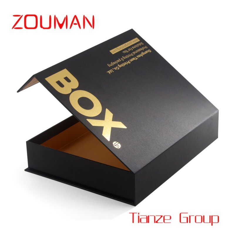 Kunden spezifischer Druck Luxus starre faltbare schwarze Papier verpackung Magnet verschluss deckel Karton faltbare magnetische Geschenk box mit Logo