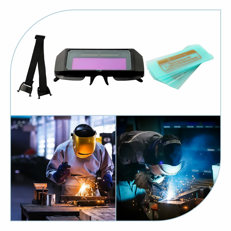 Solar Powered Auto Darkening Welding Goggle LCD Welder Glasses With Shade Welding Protective Accessories CNC Soldering Supplies