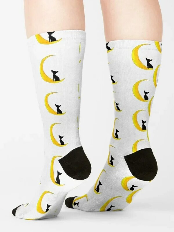 Chihuahua Moon Socks retro con calzini stampati per uomo donna