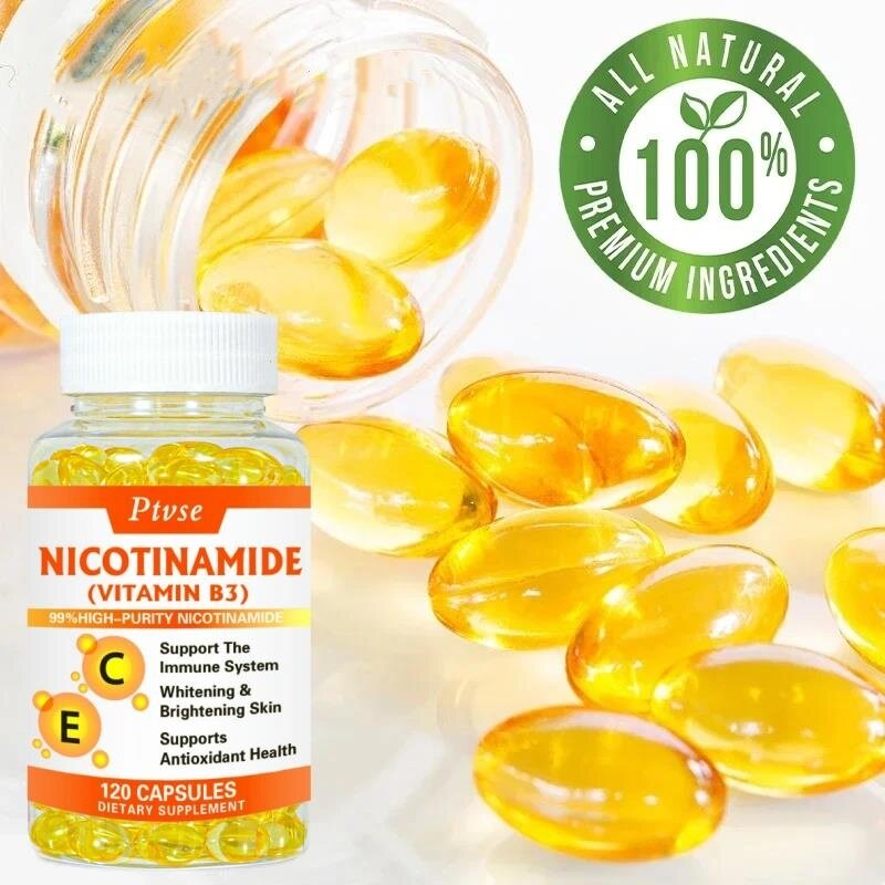 Cápsulas de niacinamida (vitamina B3), 99% de niacinamida de alta pureza