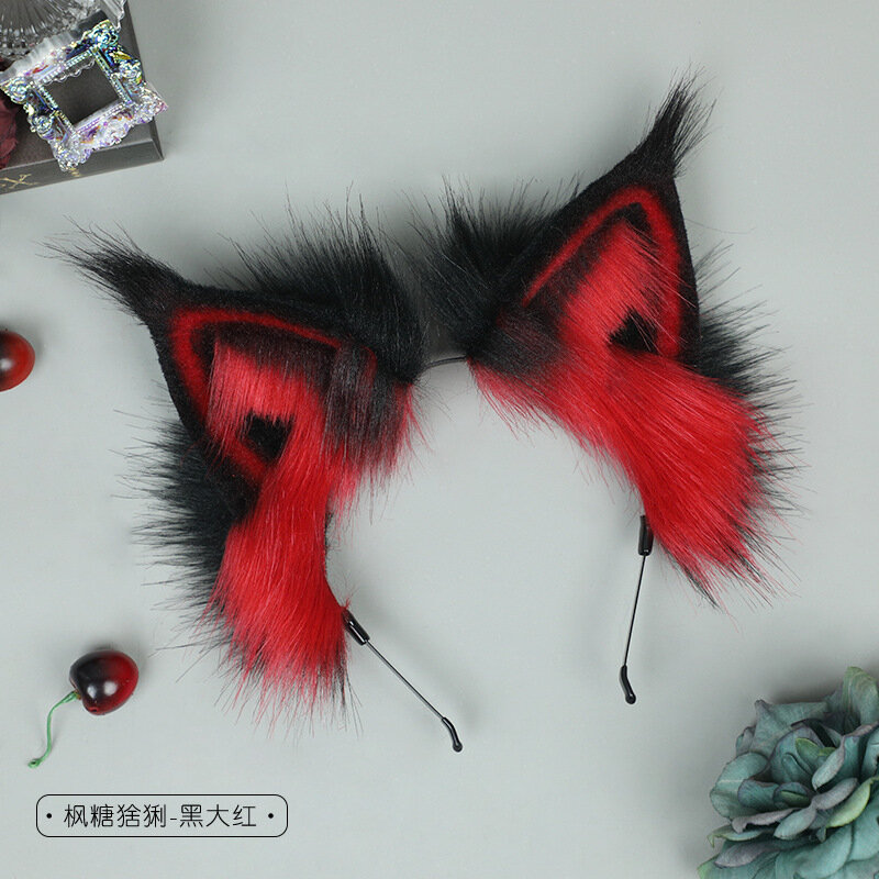 Kawaii Cat Ear Headband para Mulheres, Peluches Furry Fox Ears Headband, Lolita Anime Cosplay, Masquerade-Party Acessórios para Cabelo, Bonito