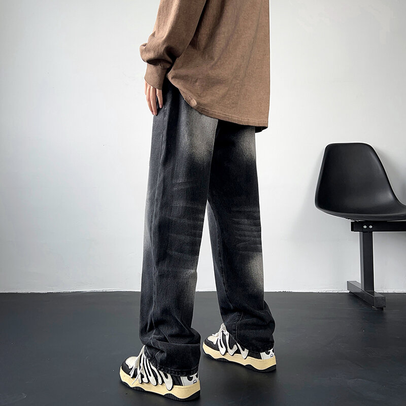 กางเกงยีนส์คาร์โก้ผู้ชายกางเกงใหม่สำหรับผู้ชาย Comfort ลำลองแนวสตรีทแวร์ผ้าเดนิม B91 celana joger