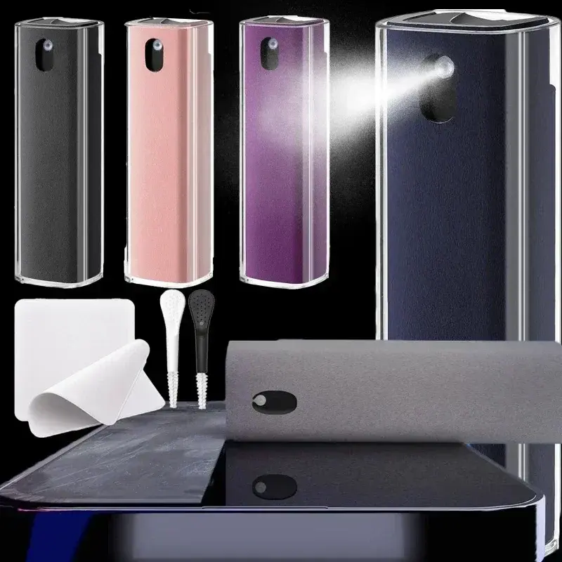 ชุดไมโครไฟเบอร์ทำความสะอาดโทรศัพท์แบบ2อิน1, ชุดทำความสะอาดหน้าจอคอมพิวเตอร์แบบพกพาสำหรับแท็บเล็ต MacBook iPhone Samsung Xiaomi
