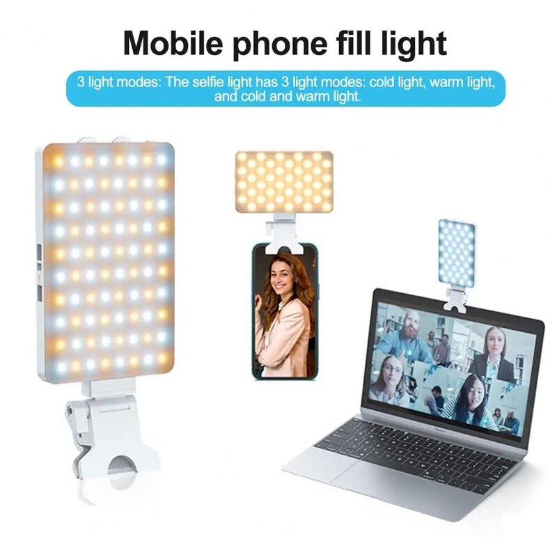 Luce per trucco ricaricabile luce per telefono ricaricabile dimmerabile con Clip luce per Selfie a Led Super luminosa per trucco per Video