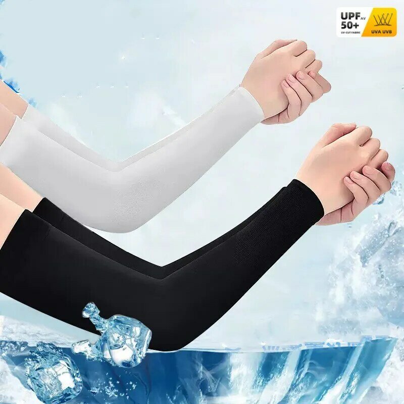 1 paio di manicotti di raffreddamento Unisex copertura traspirante protezione UV manica sportiva estate guida maniche da ciclismo per uomo donna
