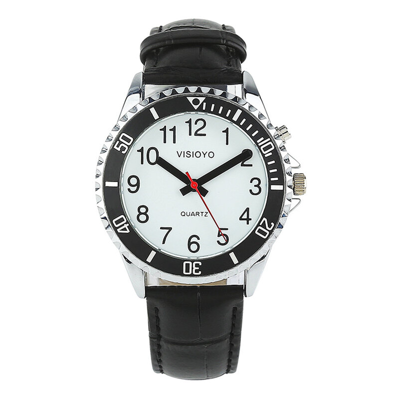 ภาษาฝรั่งเศสคำพูดคุยนาฬิกานาฬิกาปลุกพูดคุยวันที่เวลา,สีขาว Dial TFBW-15