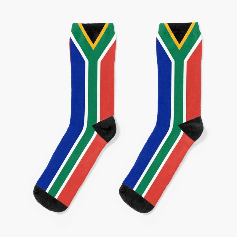 جوارب علم جنوب أفريقيا للرجال والنساء ، جوارب جولف مشرقة مع الرباط