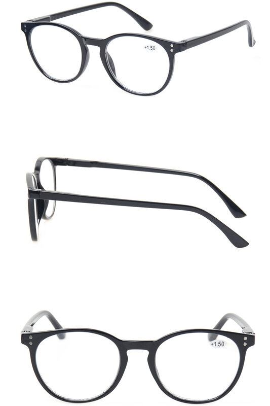 Occhiali da lettura BONCAMOR per uomo e donna lenti d'ingrandimento rotonde stile semplice lenti HD occhiali da vista leggeri