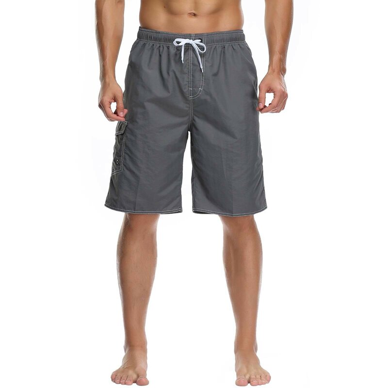 Celana Joger pria, Bawahan Pantai lutut polos kasual dan nyaman, celana pendek luar ruangan, celana pendek katun Linen musim panas