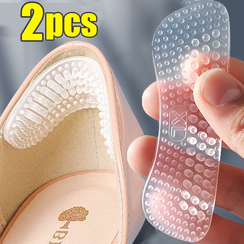 2PCS Silicone Heel Stickers Heels Grips for Women Men Anti Slip Heel Cushions Non-Slip Inserts Pads Foot Heel Care Protector