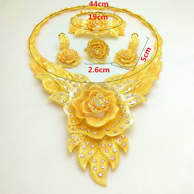 Kingdom-ensemble de bijoux nigérians Ma-ensemble de bijoux de mariage, couleur or dubaï, avec collier et Bracelet perles africaines