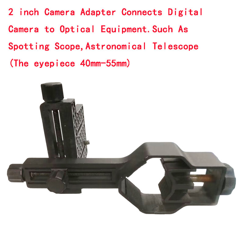 Visionking 범용 카메라 어댑터 마운트 홀더, 40-55mm 접안 렌즈 스포팅 스코프 망원경 사진 브래킷 액세서리, 2 인치