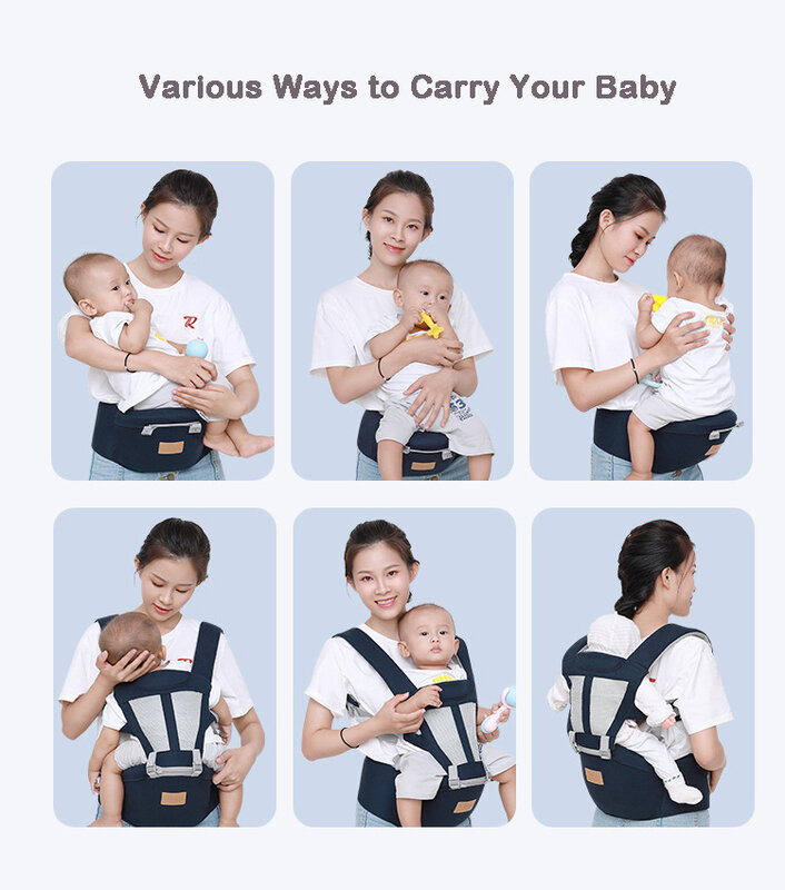 Baby Carrier with Hip Seat Ergonomic Newborn Infant Kids Multi-purpose Straps Sling Wrap Cotton Baby Waist Stool Carrier 0-36M