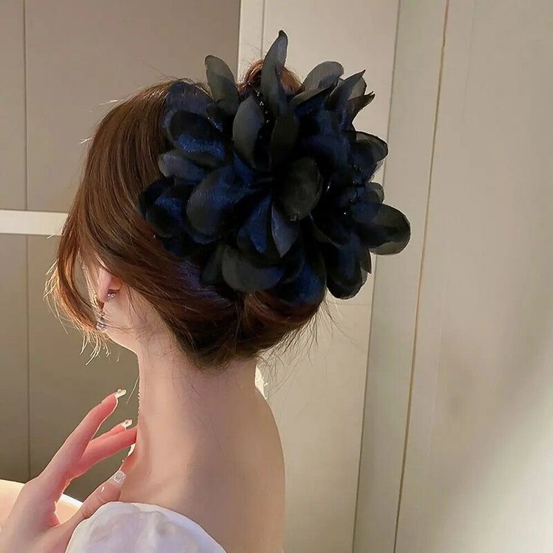 Sweet Ins Hairpins Headpiece Beaded Headwear Korean Hairgrip Yarn Women Hair Clips Flower Hair Claws