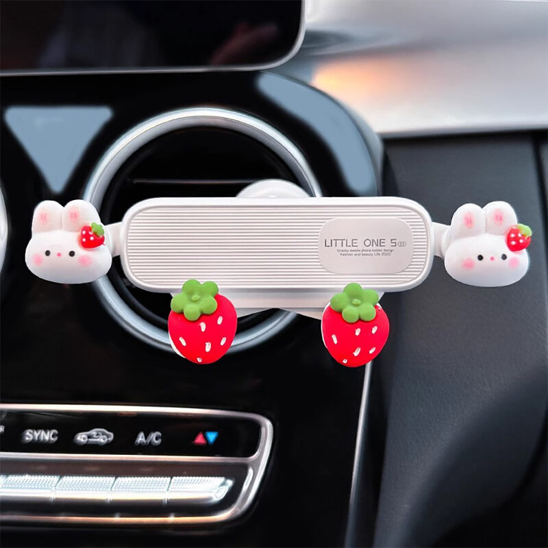 Cartoon Flower Lazy Navigation Car Gravity Bracket Six Point Support Universal Car Air Outlet Mobile Phone Holder