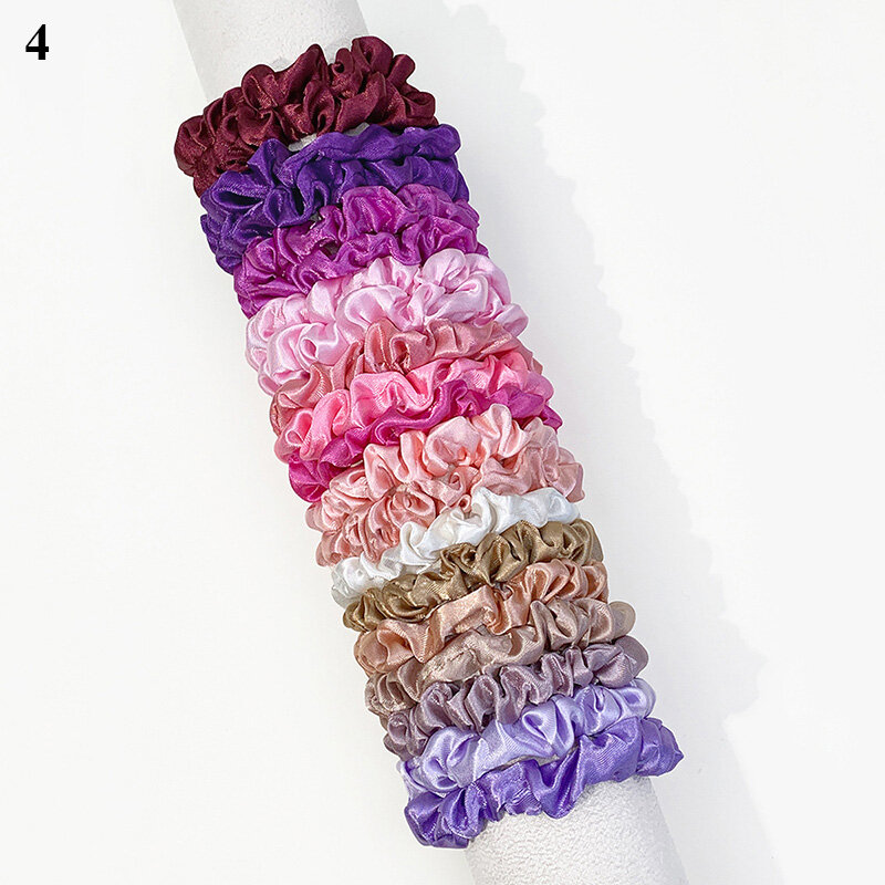20 sztuk/zestaw Satin Silk małe Scrunchies zestaw opaski gumowe Skinny Scrunchy elastyczna gumka do włosów dla kobiet dziewczyn...