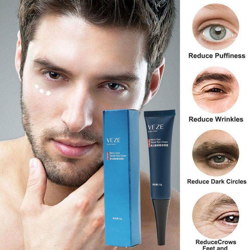 15g Men Peptide Depuffing Eye Gel Anti-wrinkle Remover Dark Circles Eye Bags Reduce Fine Lines Moisturizing Eye Cream Skin Care