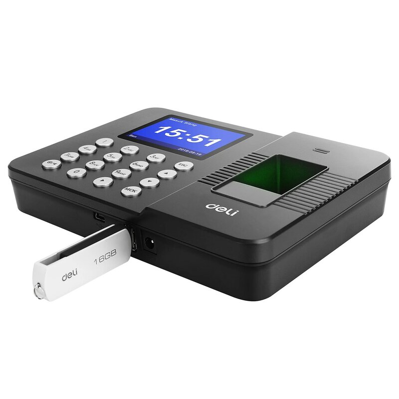 Deli Vingerafdruk Tijdregistratie Systeem Biometrische Klokrecorder Werknemer Recorder Beheer Apparaat Elektronische Machine E3960
