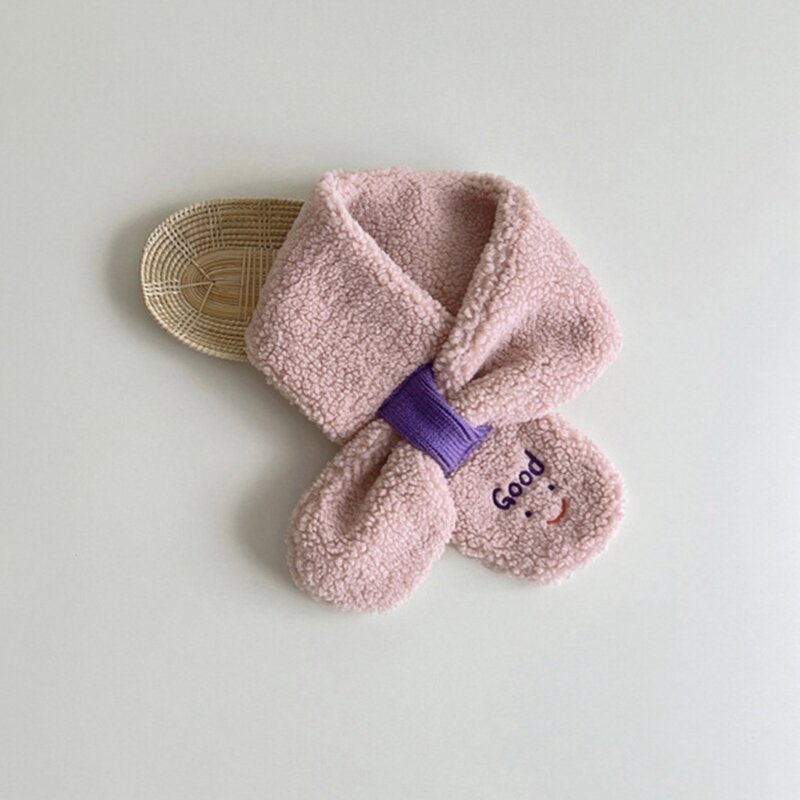Conjunto luvas bebê cachecol para criança menino menina na quente crianças luvas lã cordeiro conjunto