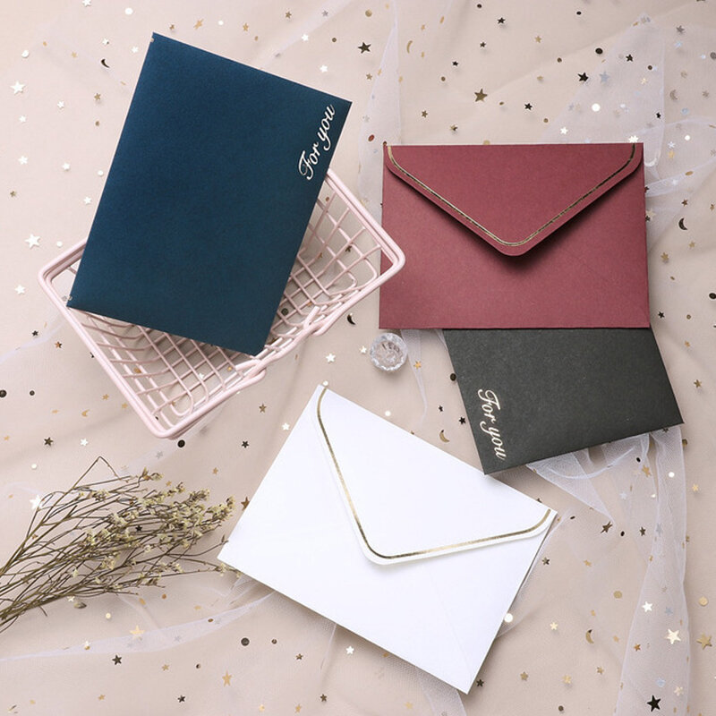 50pcs/lot Gilding Envelope Envelopes for Wedding Invitations Paper Small Business Supplies Stationery Postcards Extract Envelope